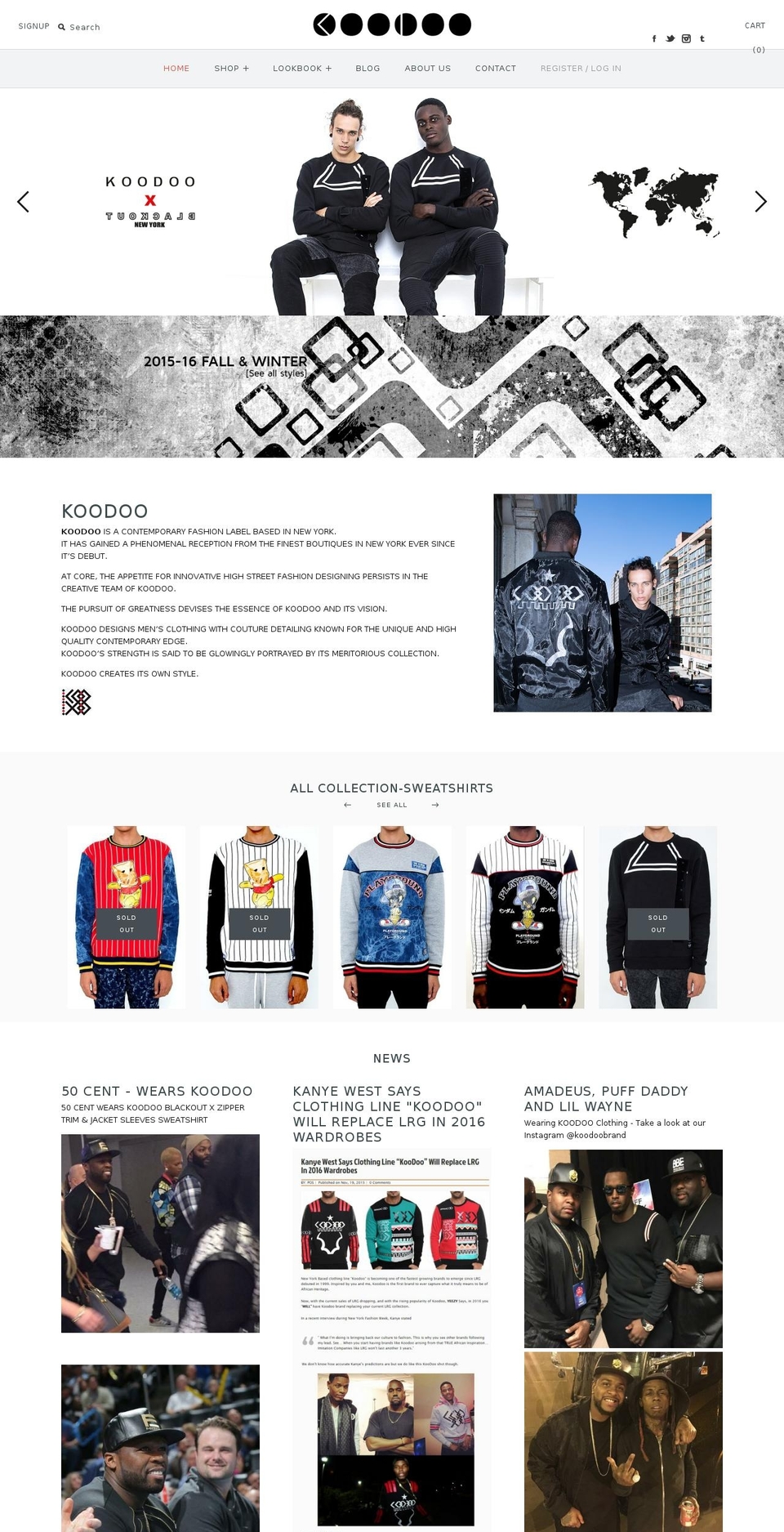koodooclothing.com shopify website screenshot