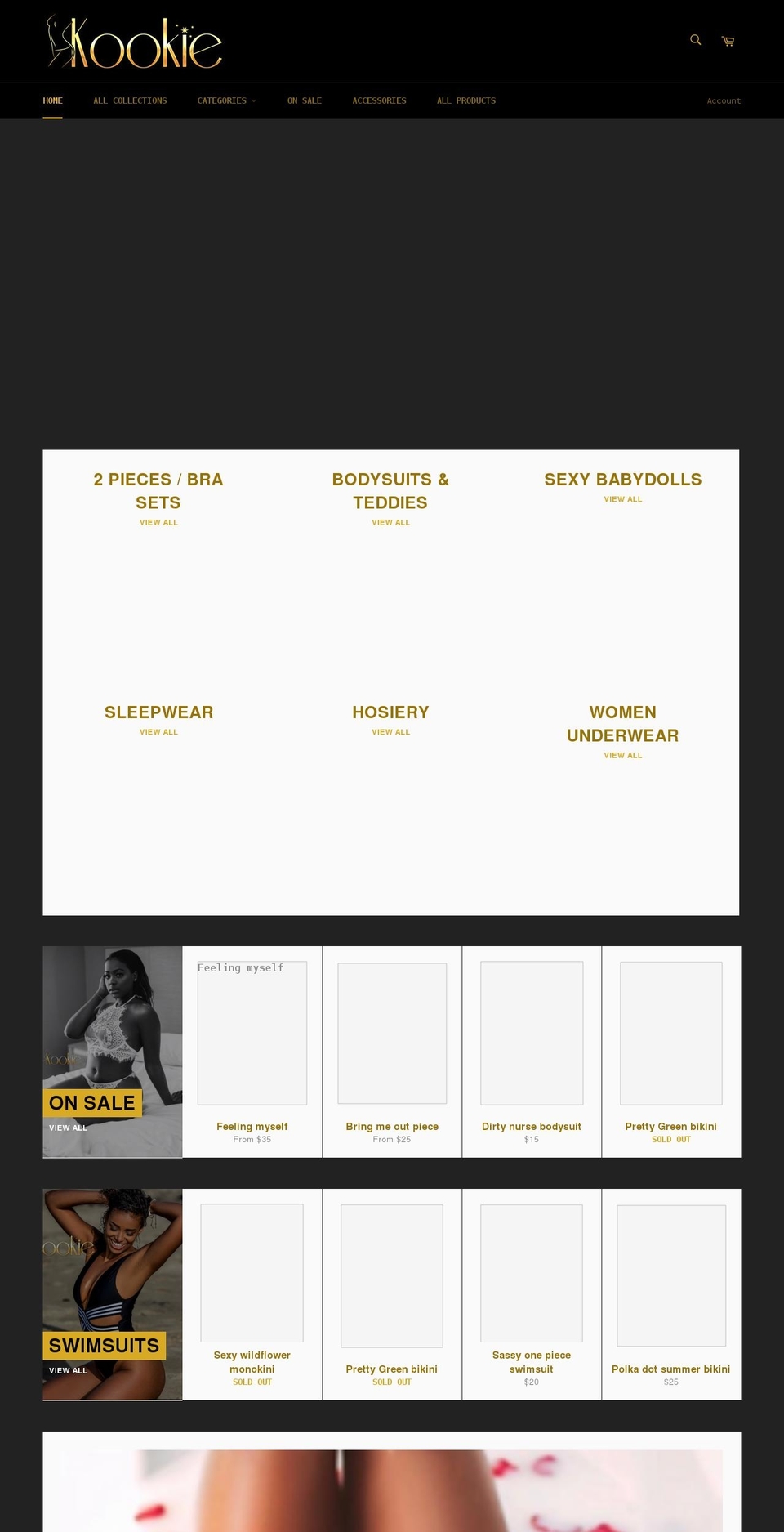 kookielingerie.com shopify website screenshot