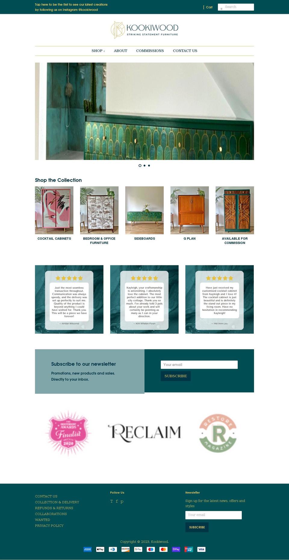 kookiwood.com shopify website screenshot