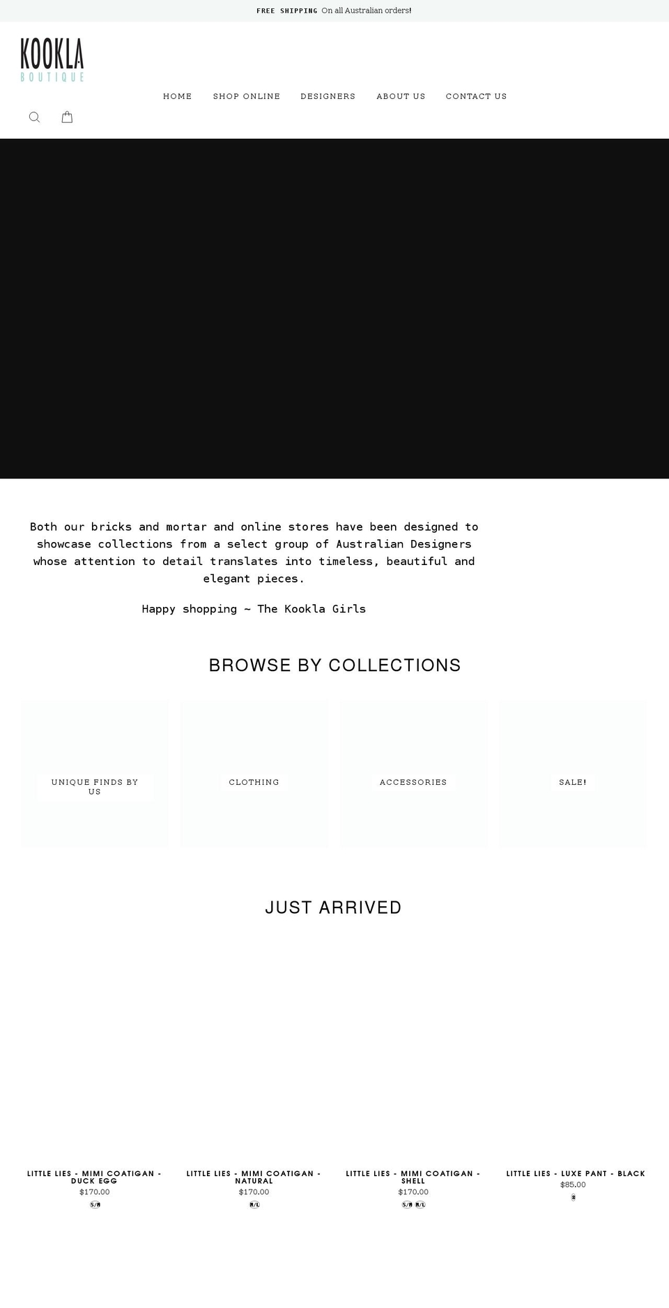 kooklaboutique.com.au shopify website screenshot