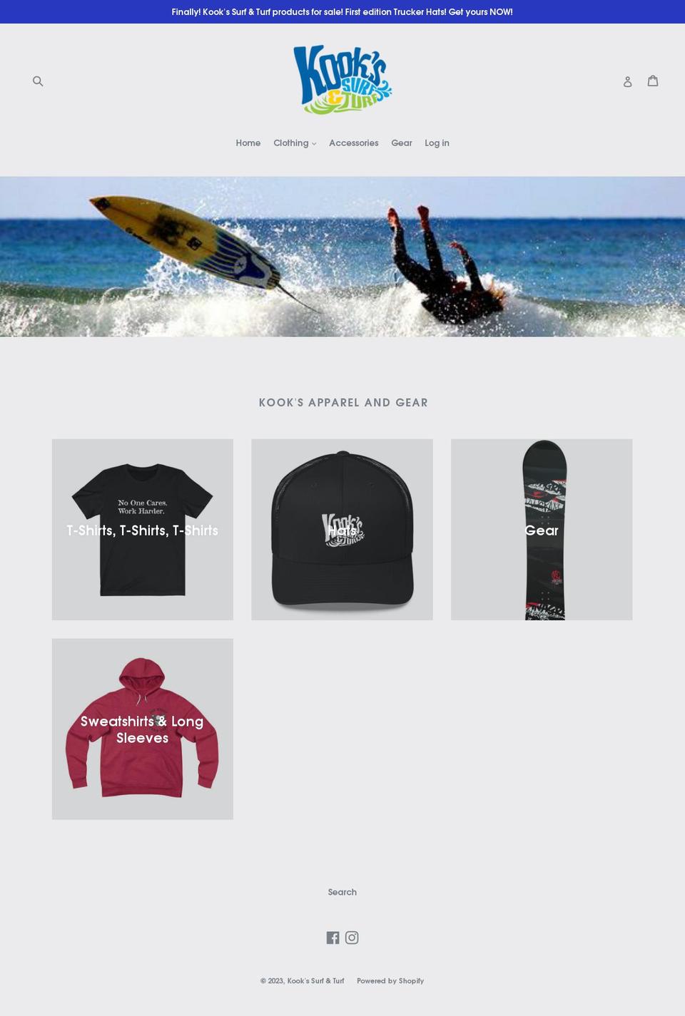 kookssurfandturf.com shopify website screenshot