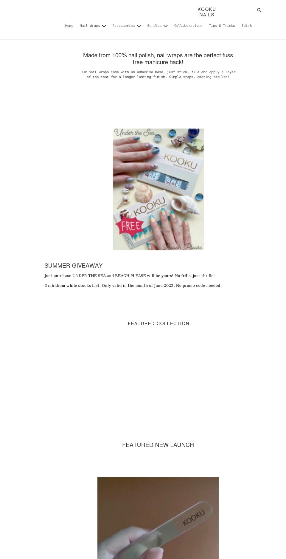 kookunails.com shopify website screenshot