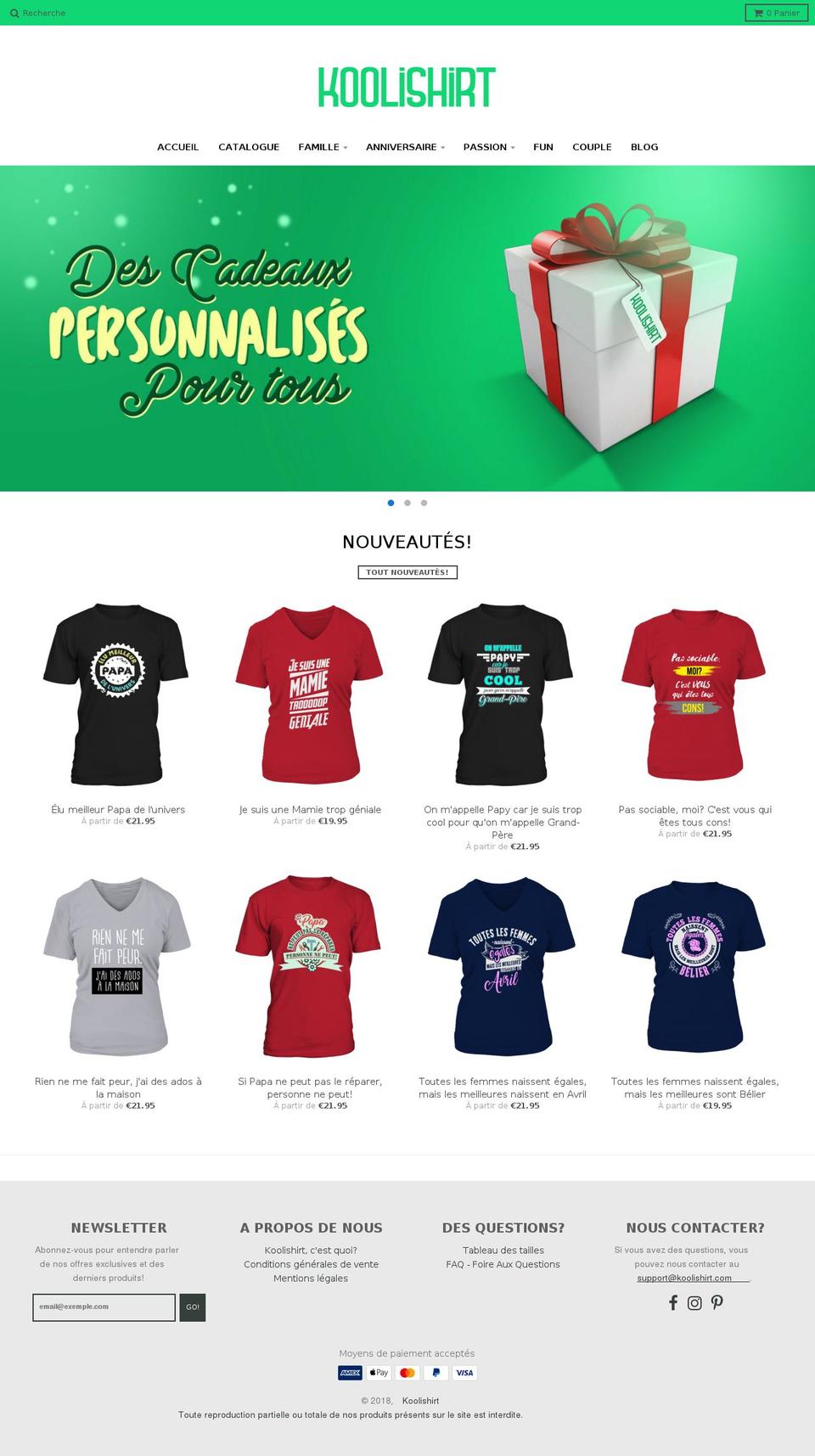 koolishirt.com — Shopify storefront screenshot