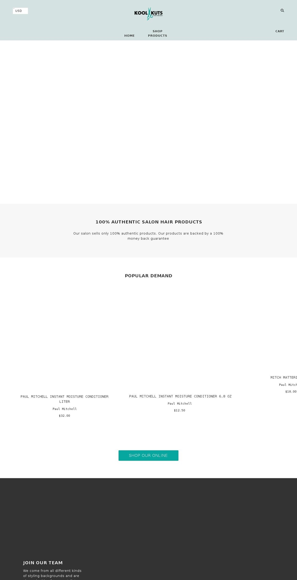 koolkutsalon.com — Shopify storefront screenshot