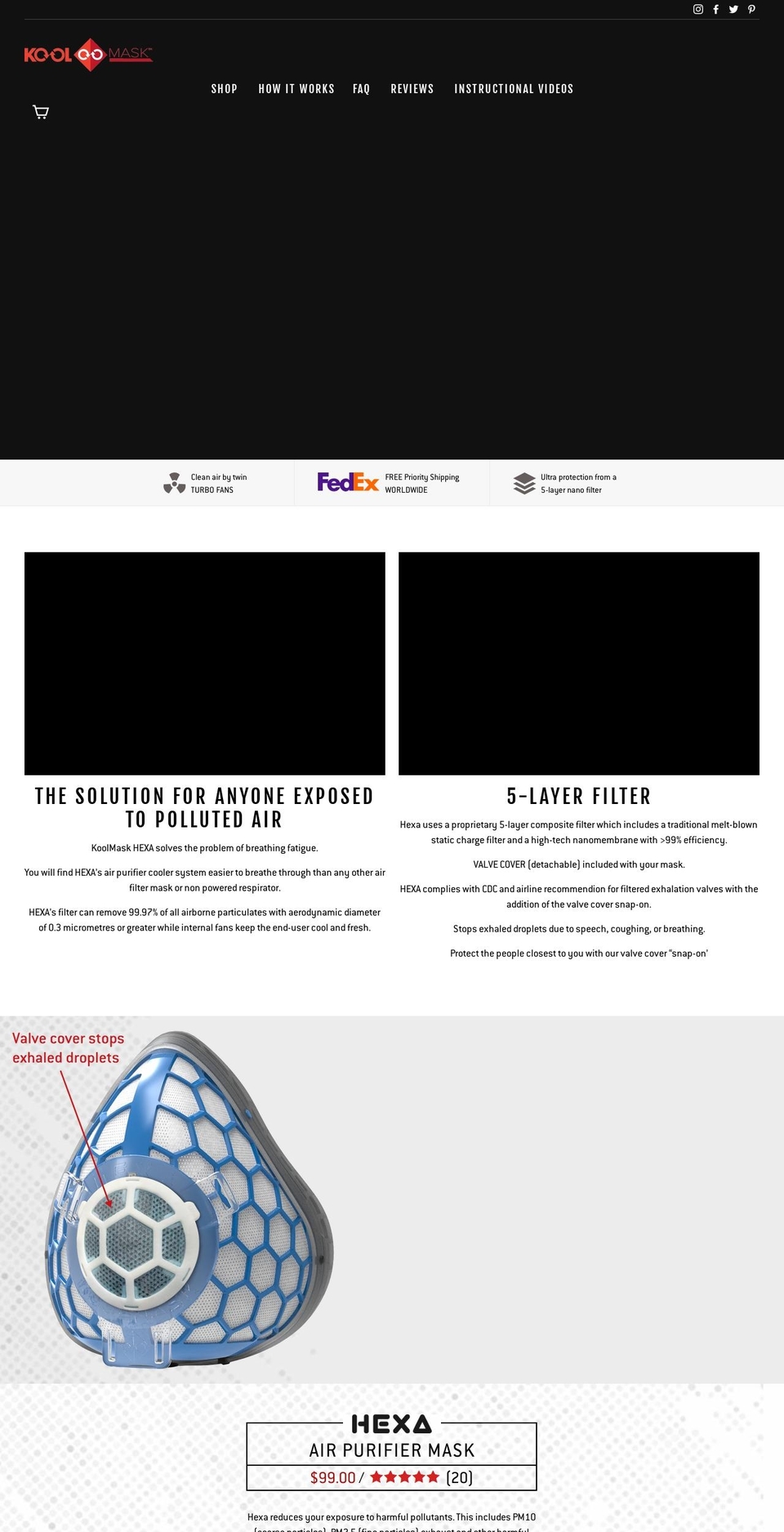 koolmask.com shopify website screenshot