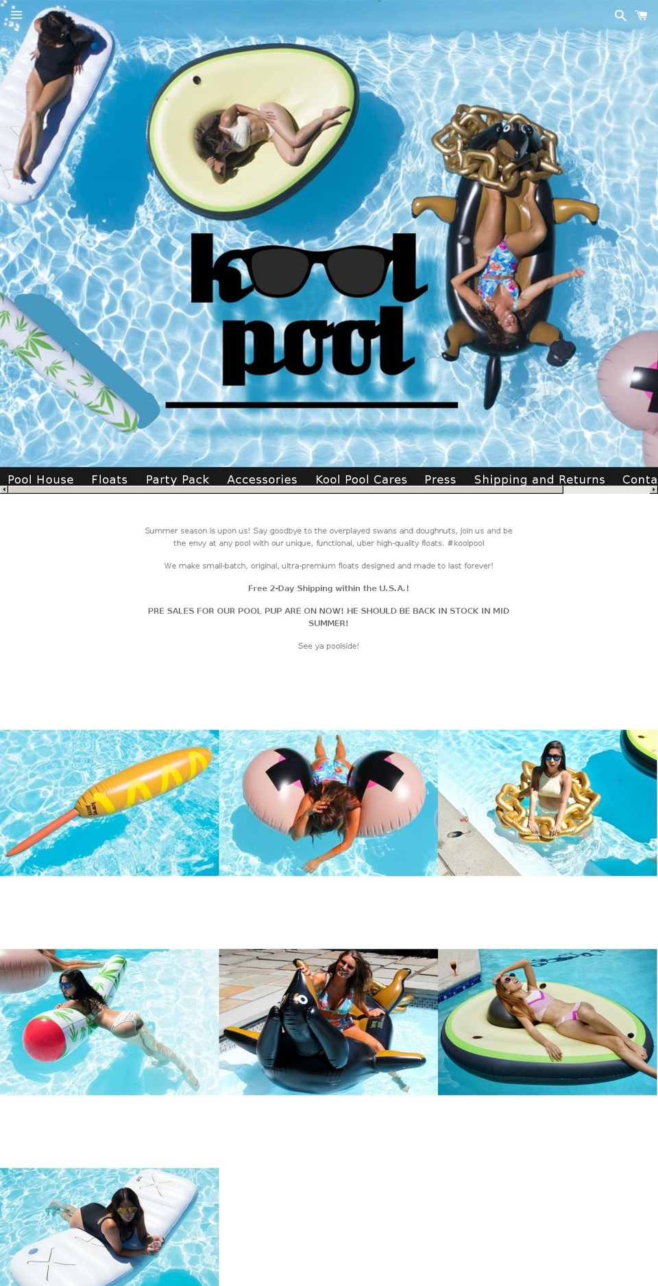 koolpoolinc.com shopify website screenshot
