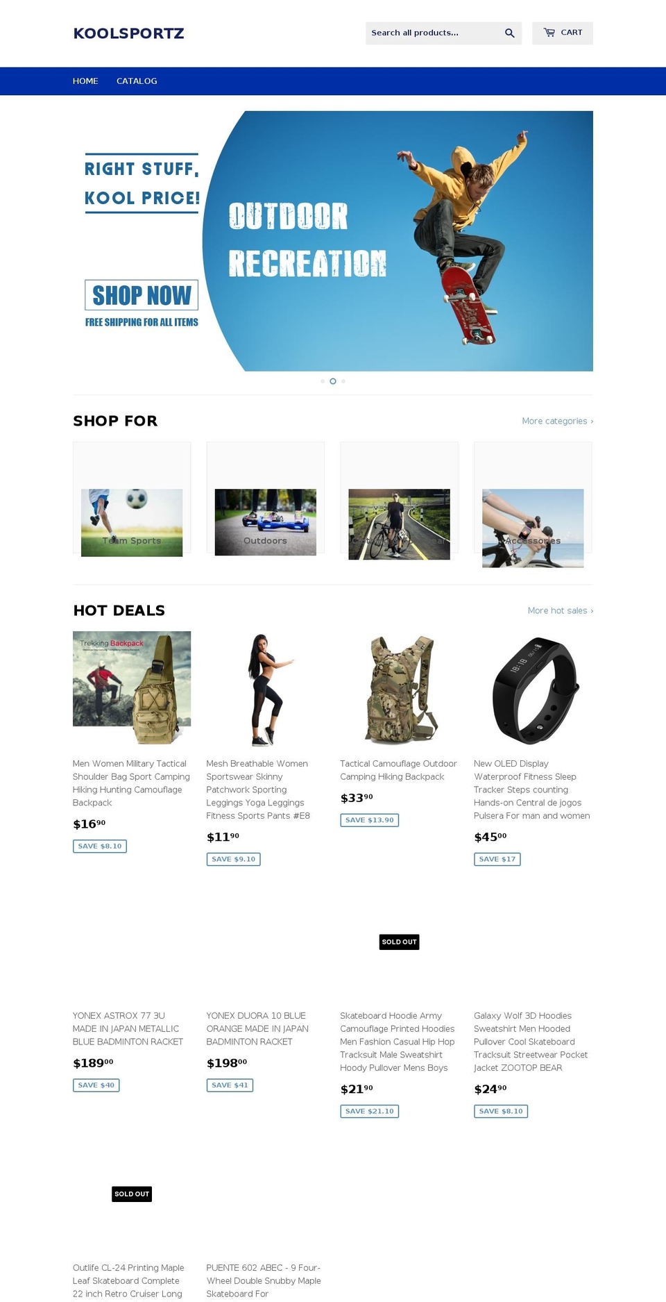 koolsportz.com — Shopify storefront screenshot