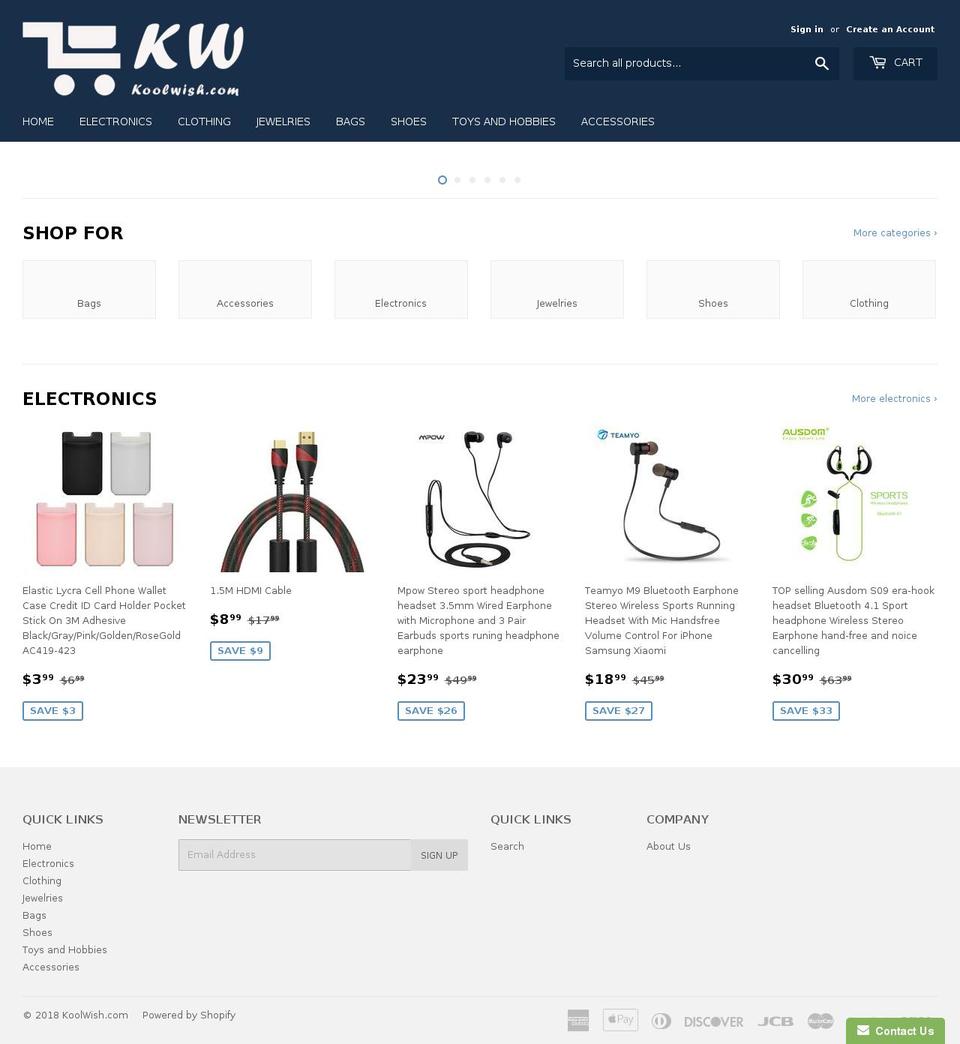 koolwish.com — Shopify storefront screenshot