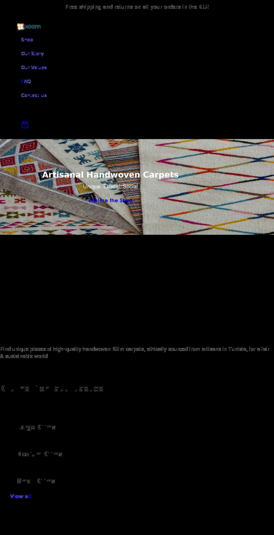 koomstore.com shopify website screenshot