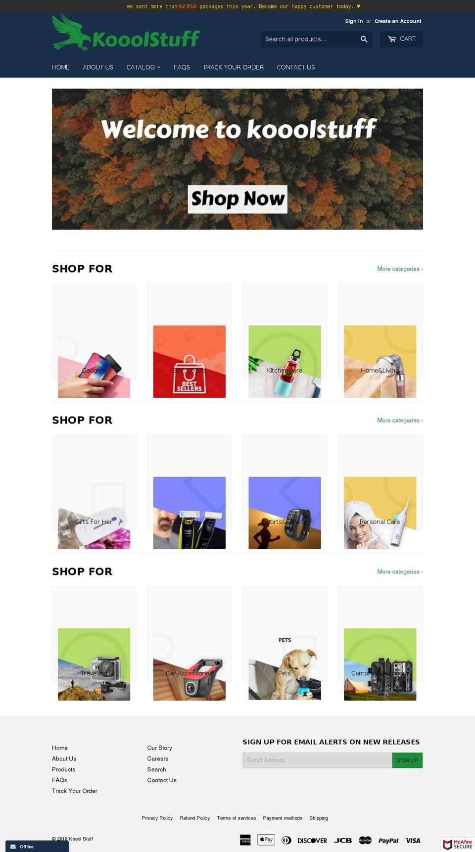 kooolstuff.com shopify website screenshot