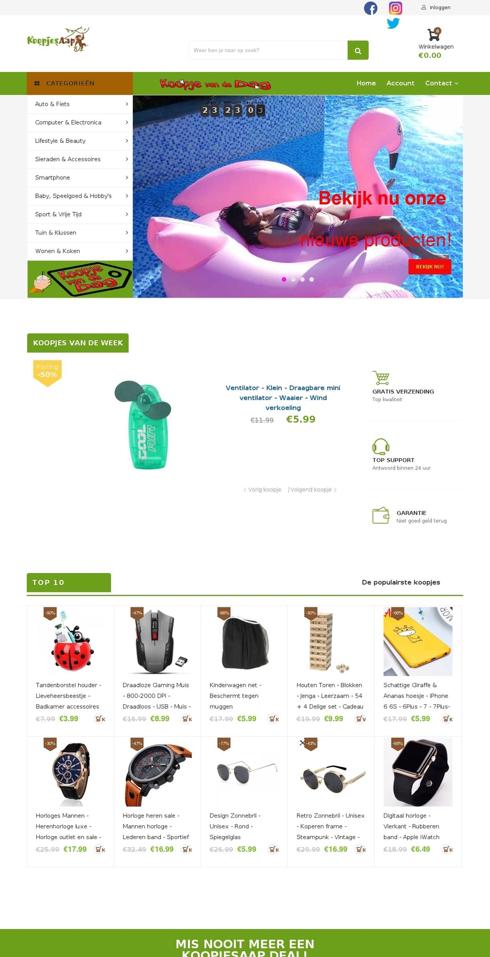 koopjesaap.nl shopify website screenshot