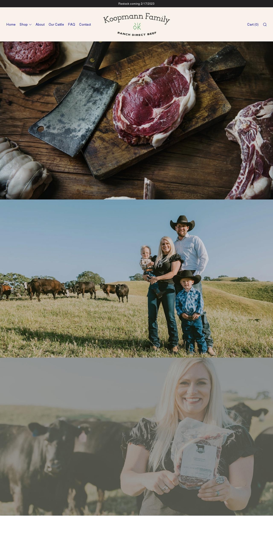 koopmannfamilybeef.com shopify website screenshot