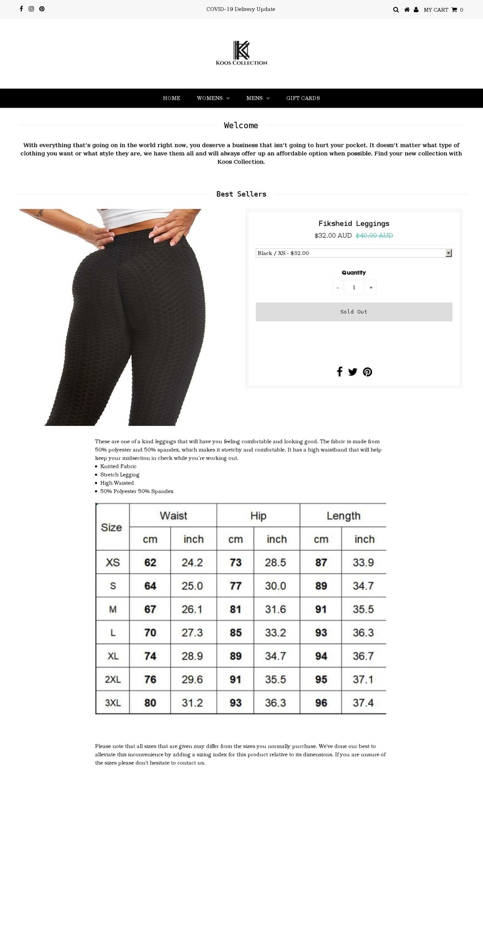 kooscollection.com shopify website screenshot