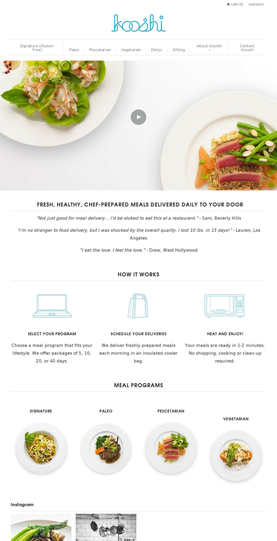 kooshigourmet.com shopify website screenshot