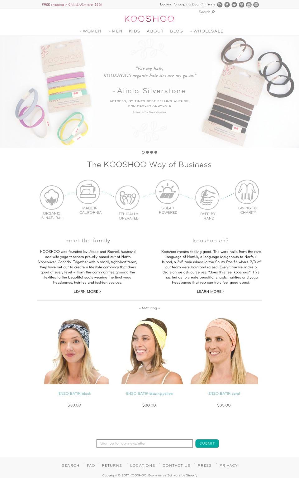 kooshoo.com shopify website screenshot