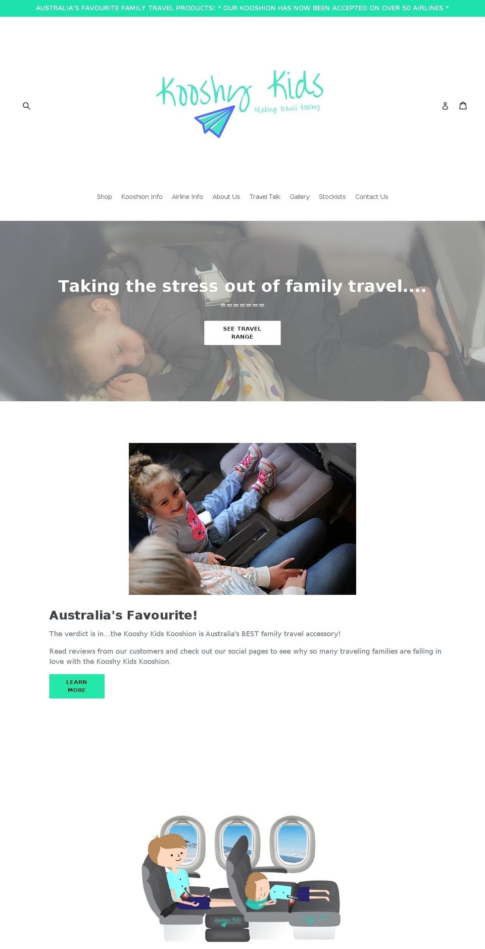 Saffron Shopify theme site example kooshykids.com.au