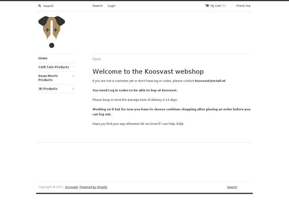 koosvast.com shopify website screenshot