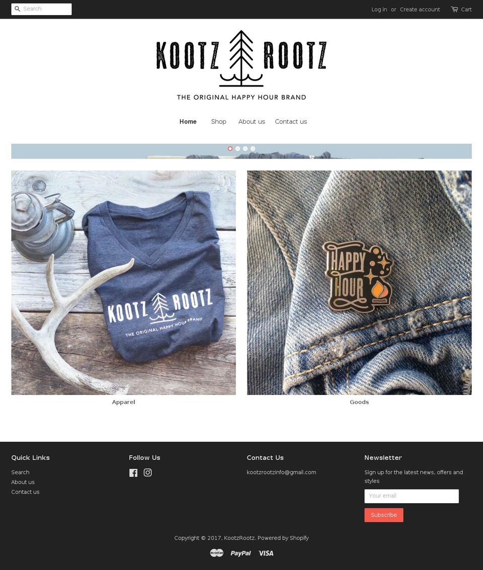 kootzrootz.com shopify website screenshot