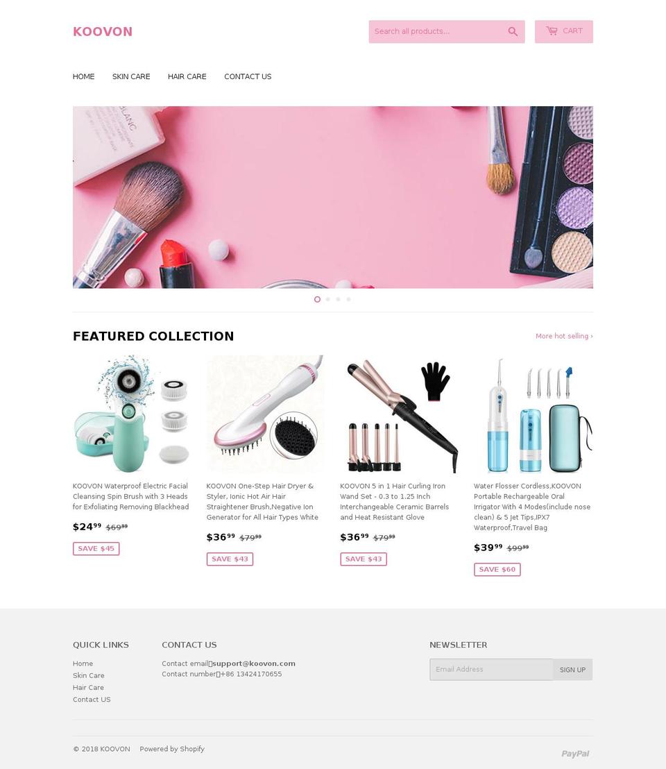 koovon.com shopify website screenshot