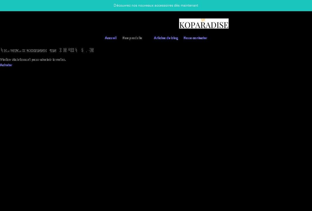 koparadise.com shopify website screenshot
