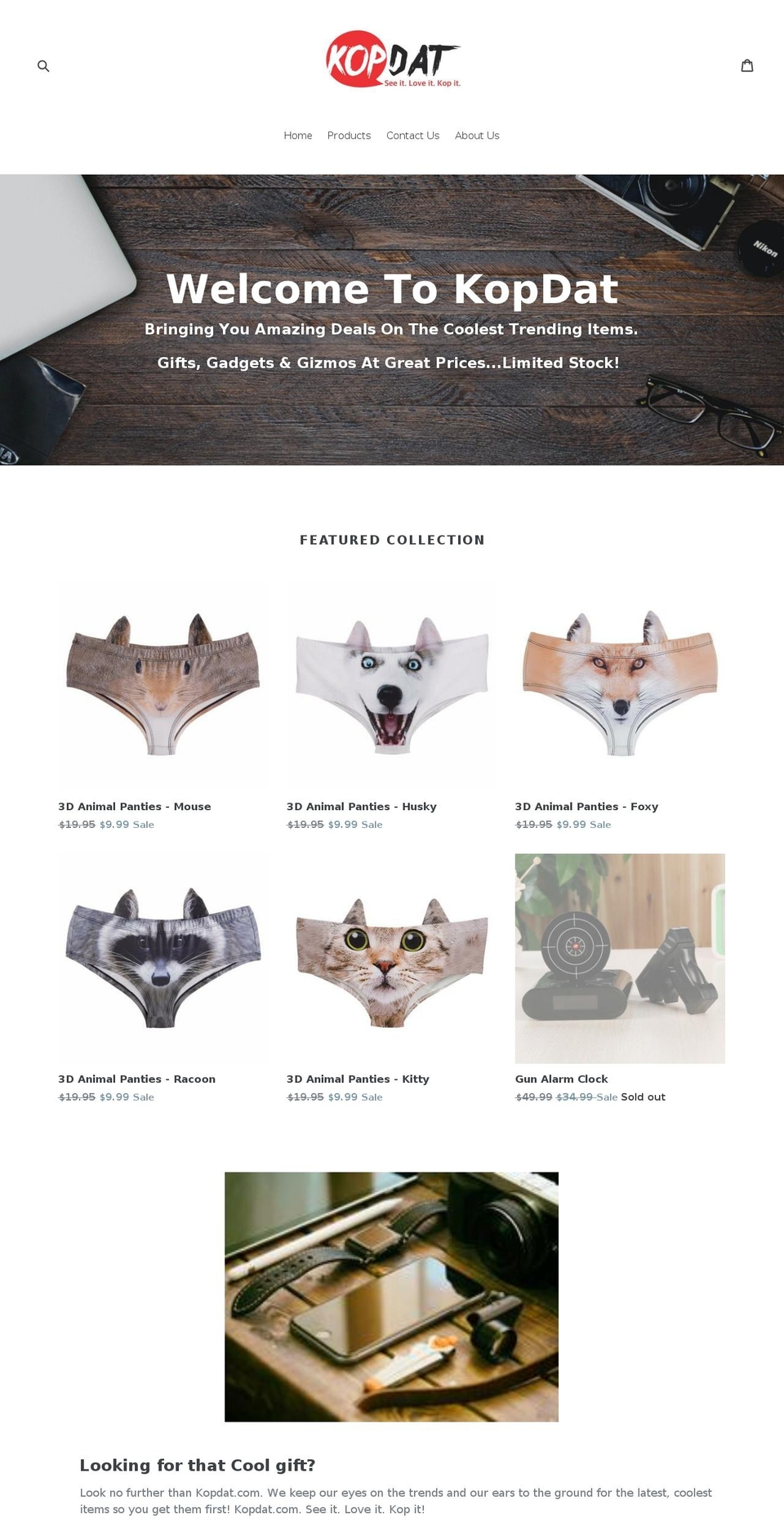 kopdat.com — Shopify storefront screenshot