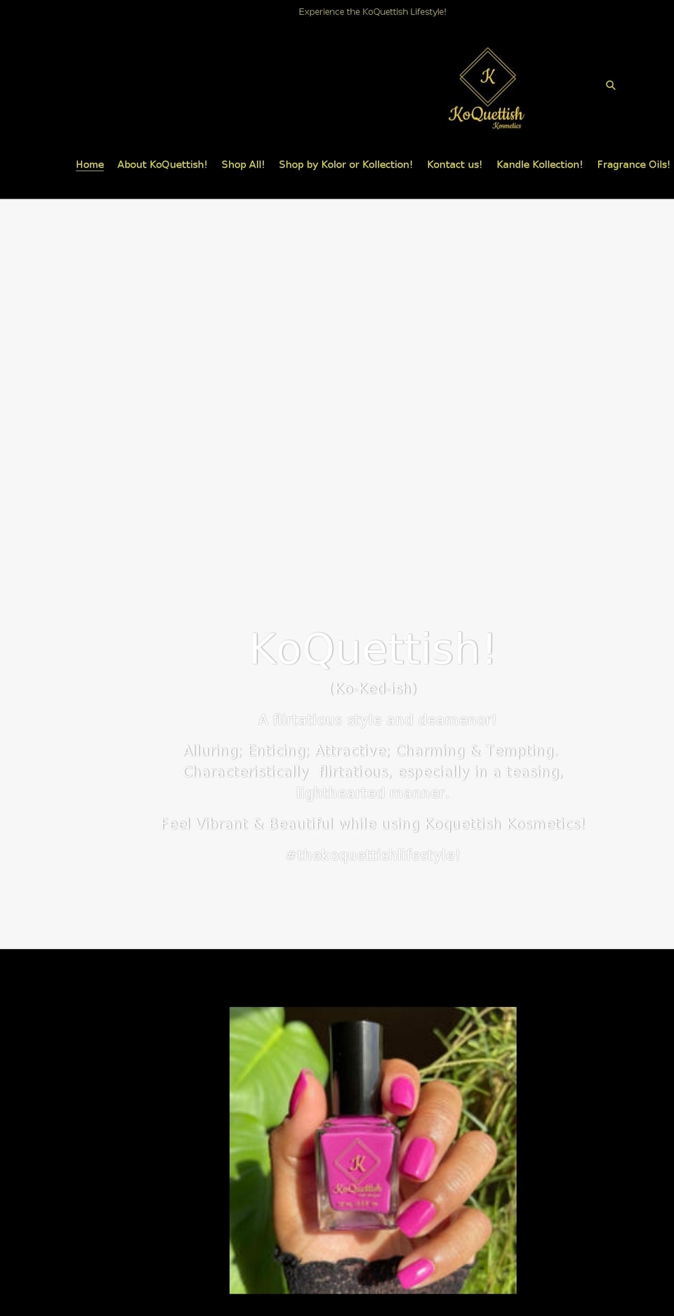 koquettishkosmetics.com shopify website screenshot