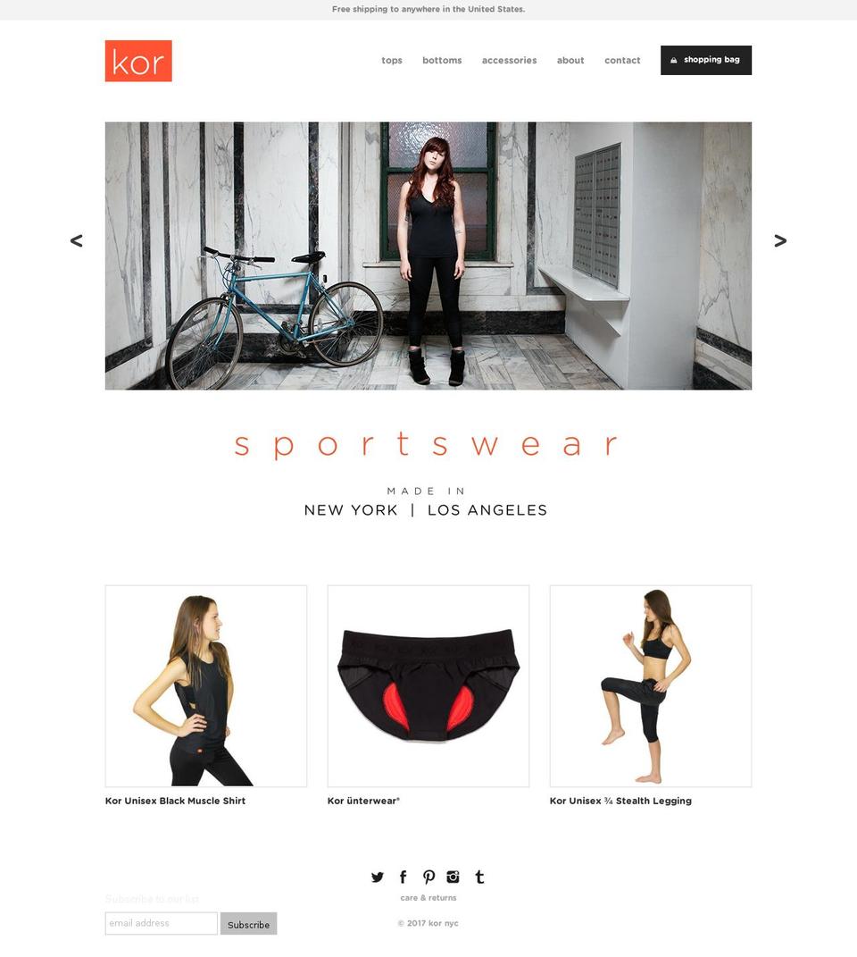 kor-nyc.com shopify website screenshot