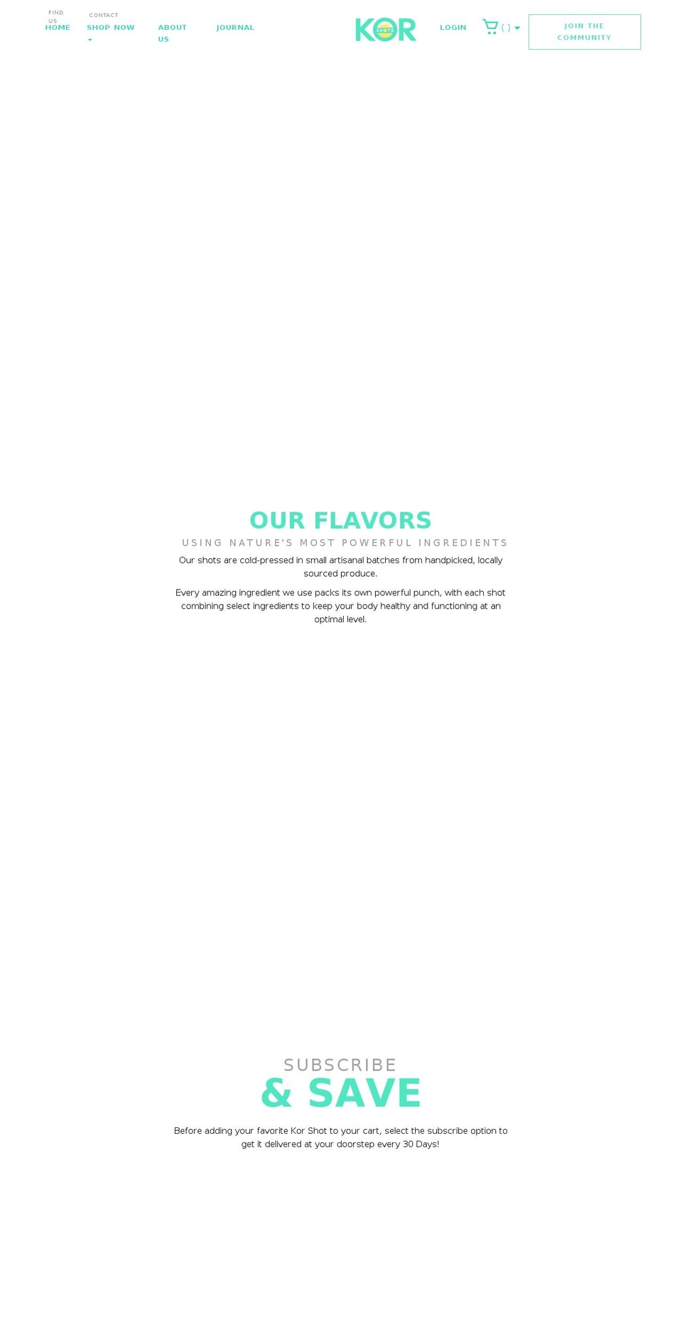 kor-shots.com shopify website screenshot