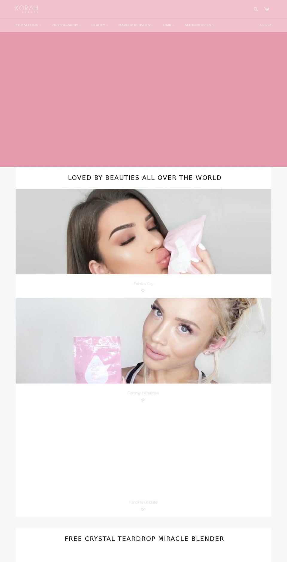korahbeauty.com.au shopify website screenshot