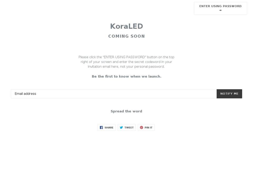 koraled.com shopify website screenshot