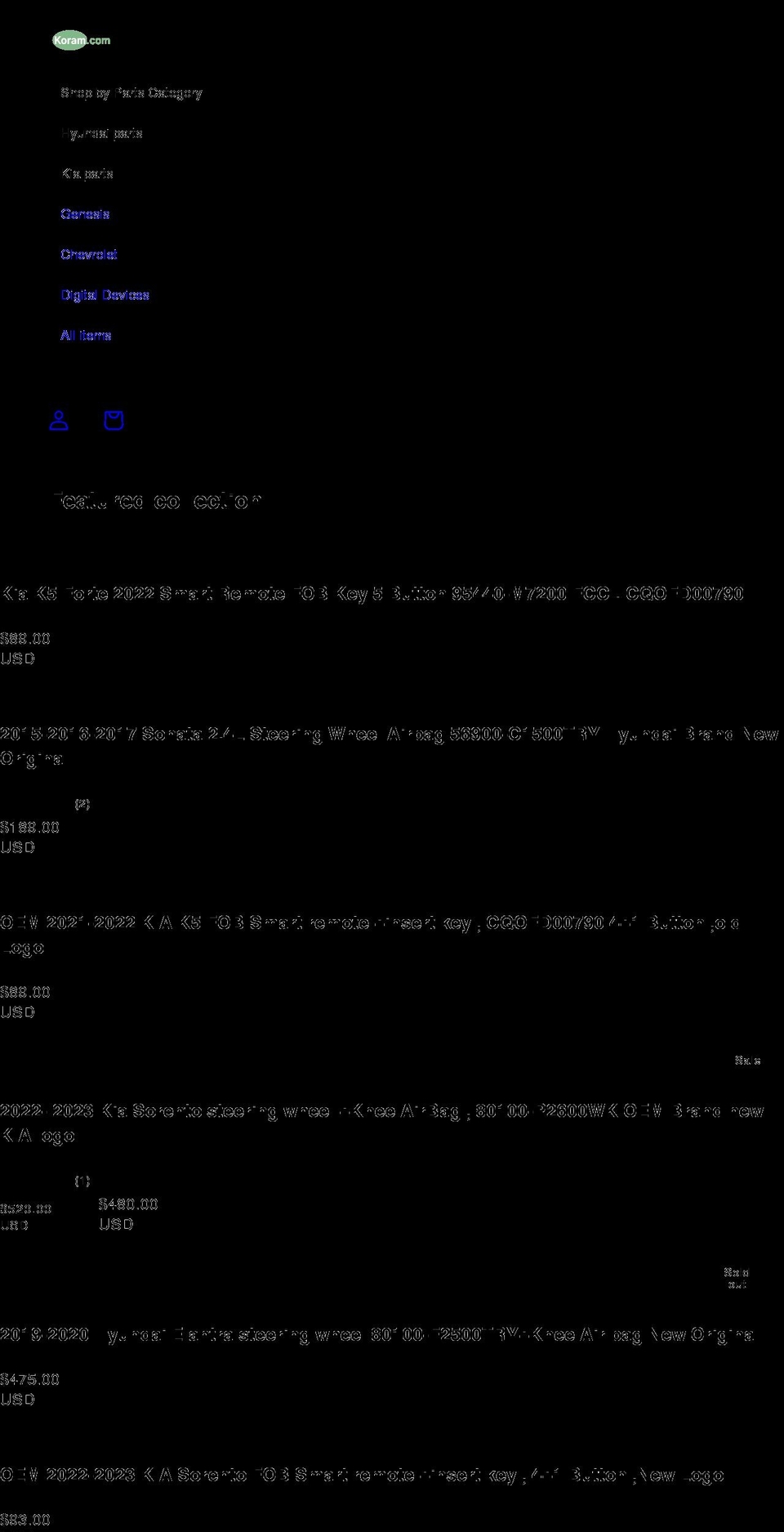 koram.com shopify website screenshot