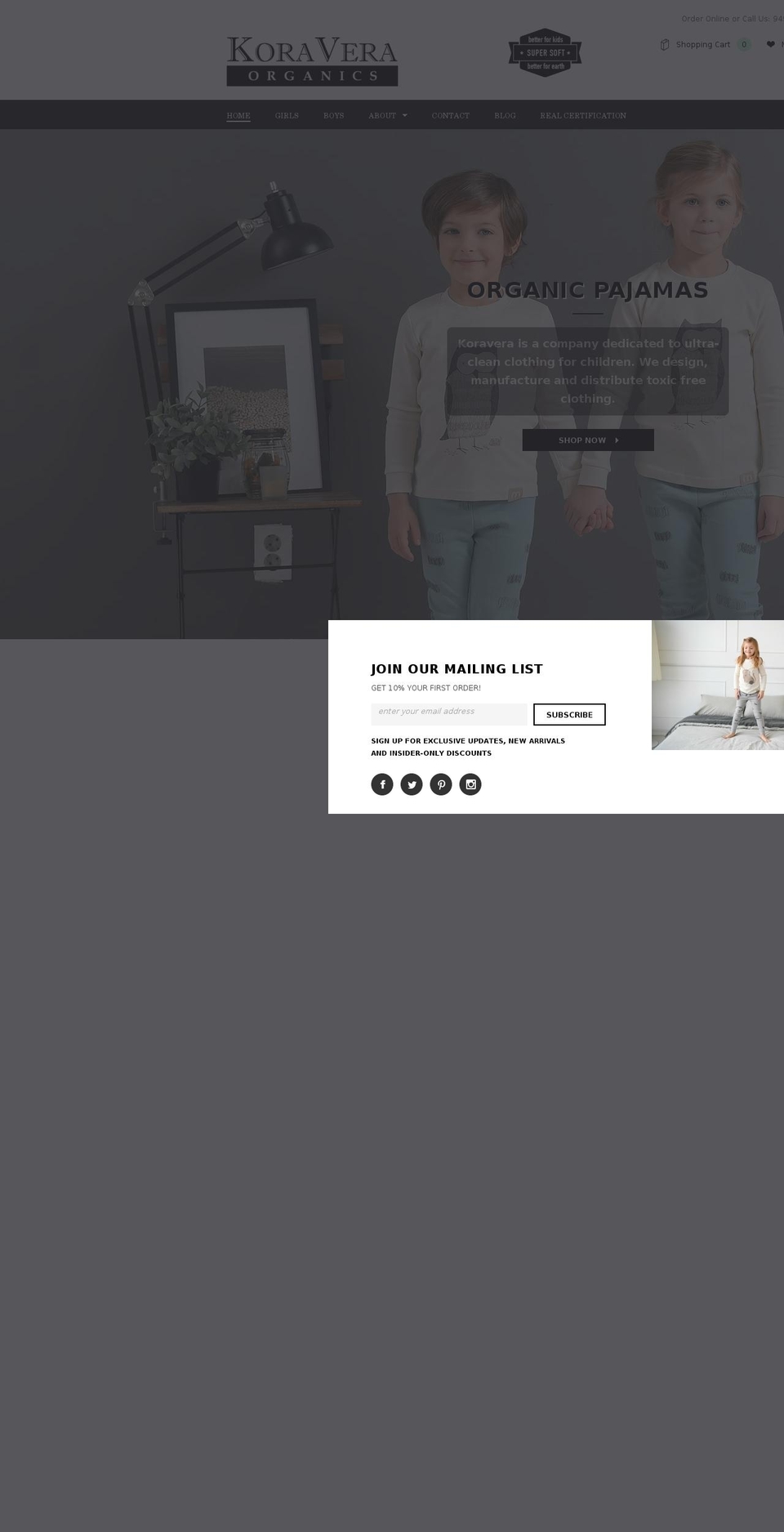 koravera.com shopify website screenshot