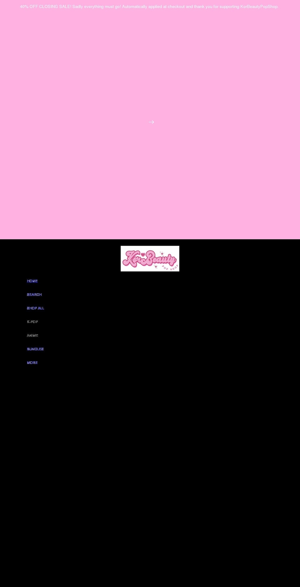 korbeautypopshop.com shopify website screenshot