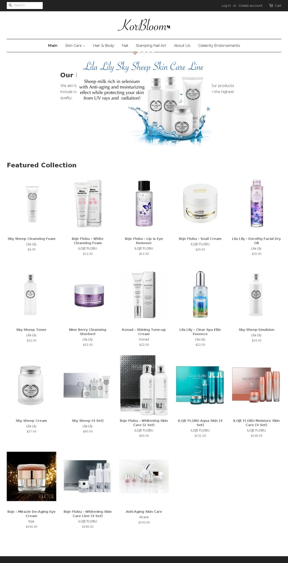 korbloom.com — Shopify storefront screenshot