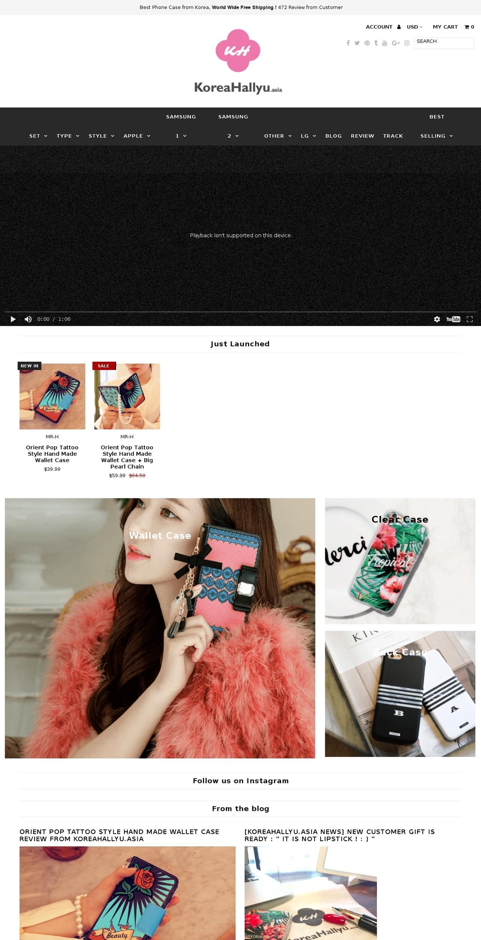 koreahallyu.asia shopify website screenshot