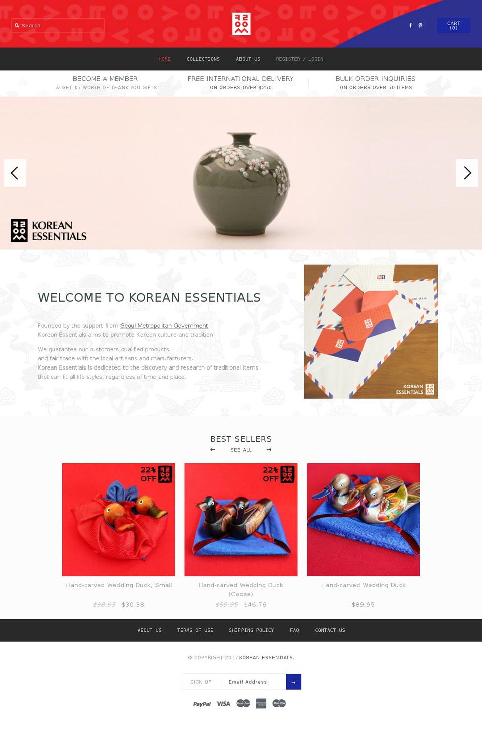 korean-essentials.myshopify.com shopify website screenshot