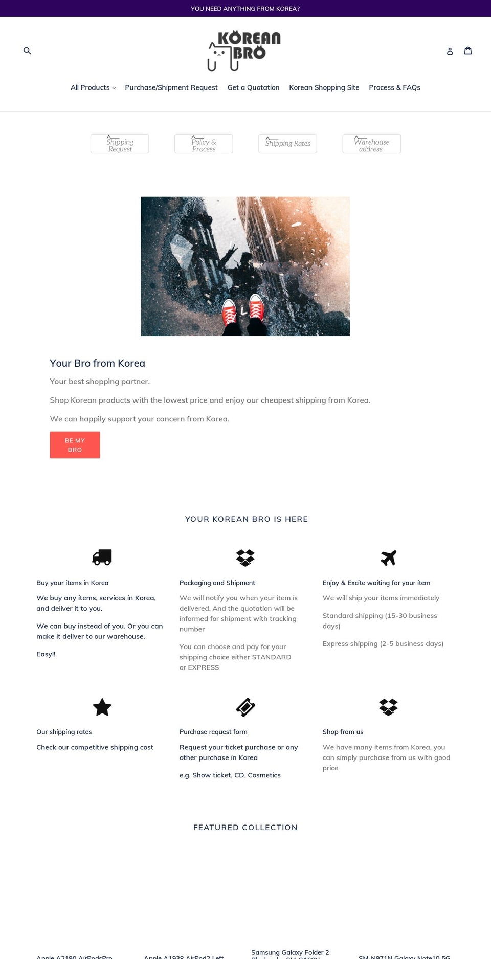 koreanbro.com shopify website screenshot