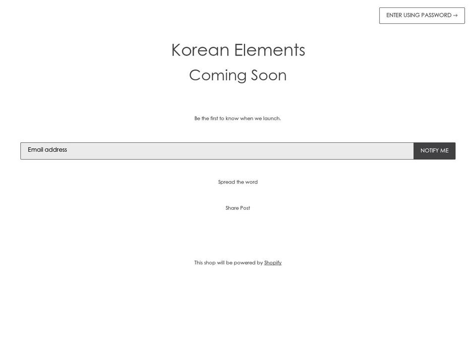 koreanelements.com — Shopify storefront screenshot
