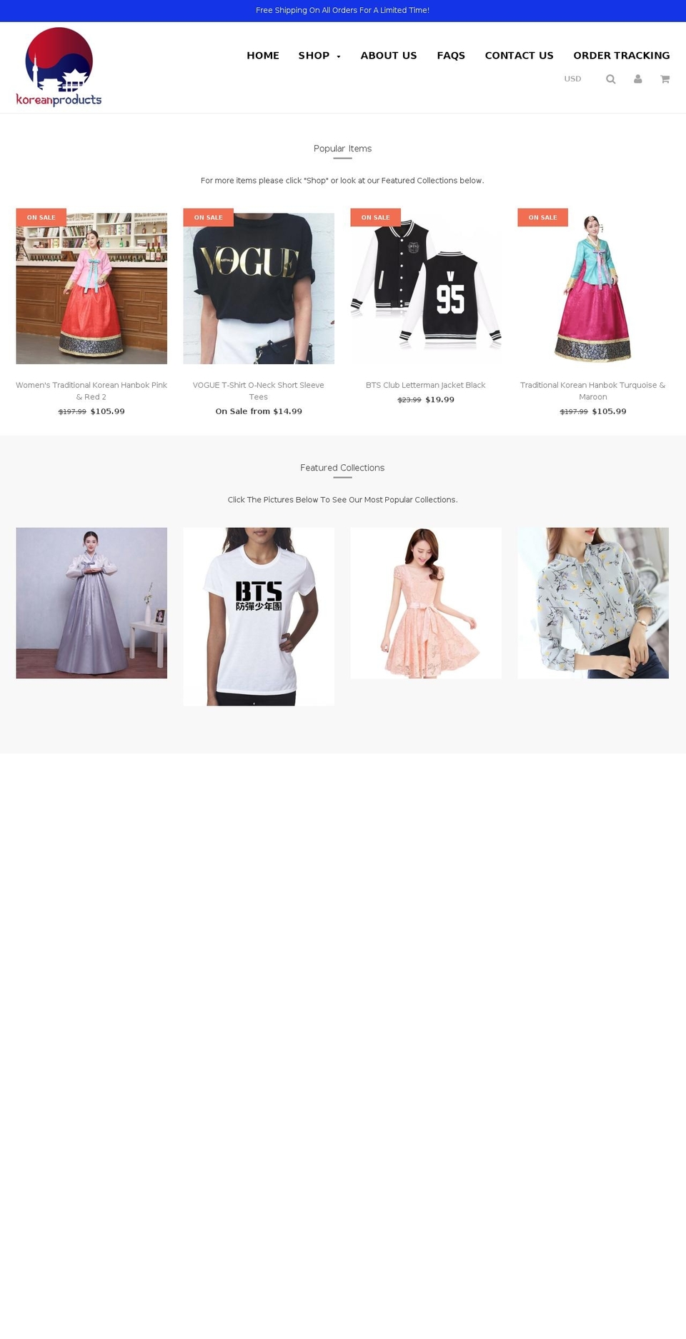 koreanproductsusa.com shopify website screenshot