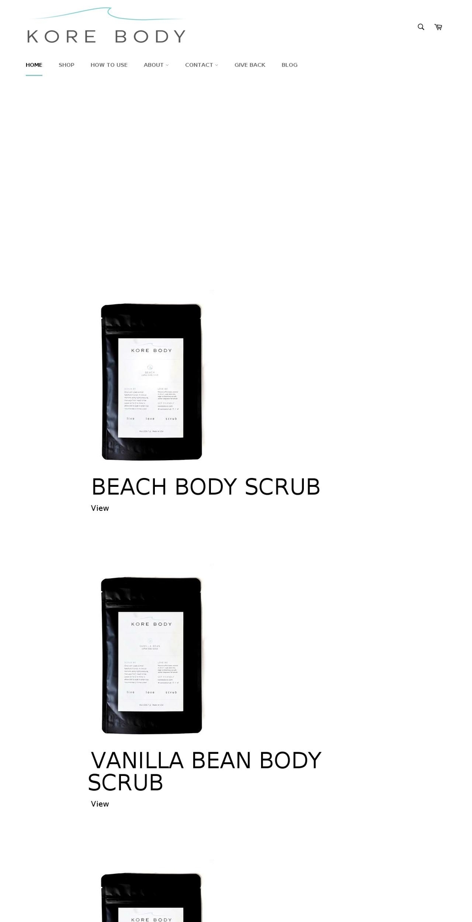 Kore Website Shopify theme site example korebodyco.com