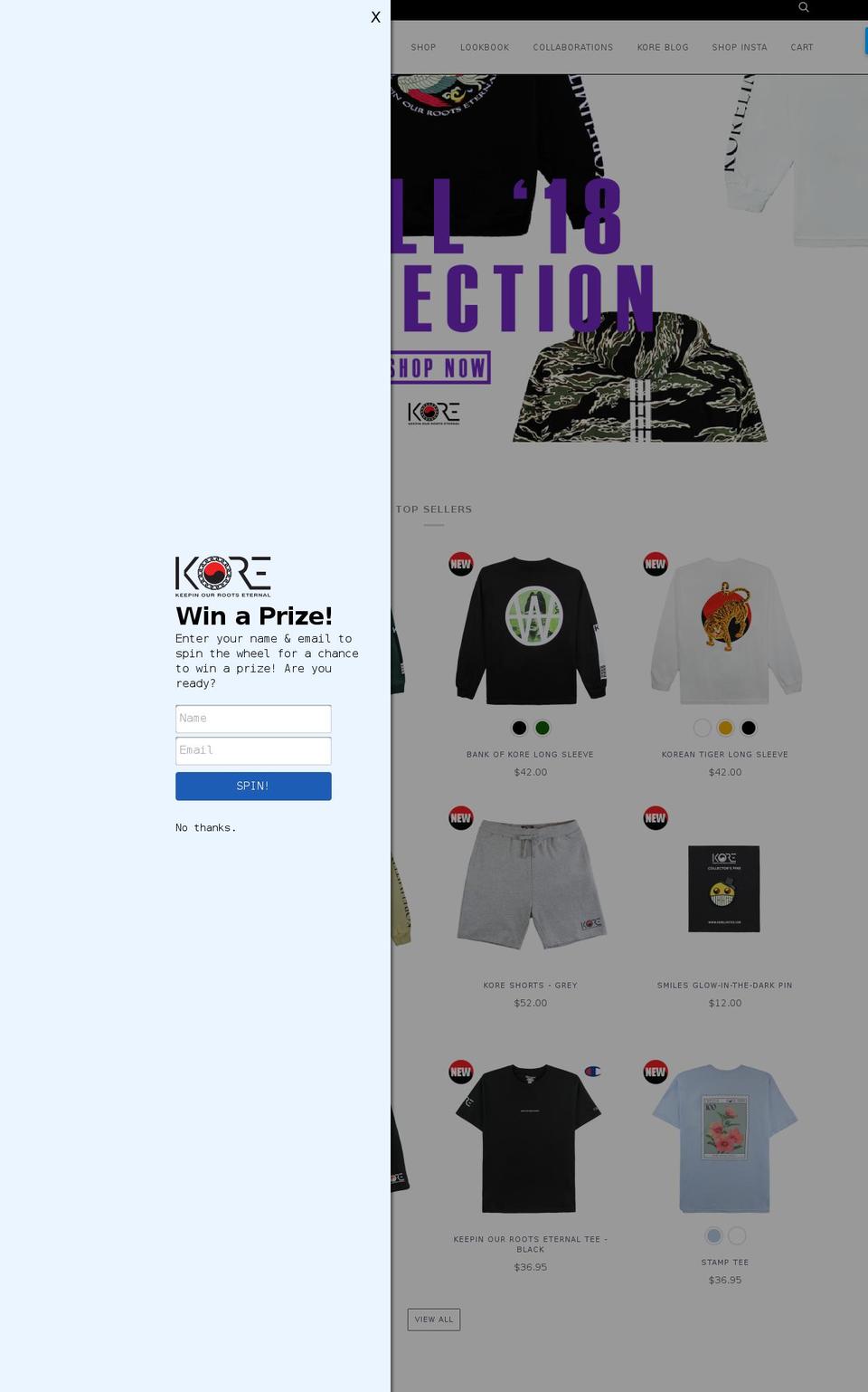 korelimited.com — Shopify storefront screenshot