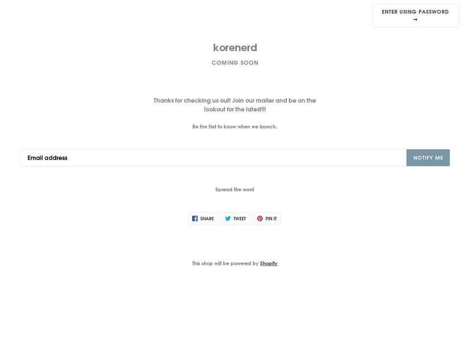 korenerd.com — Shopify storefront screenshot