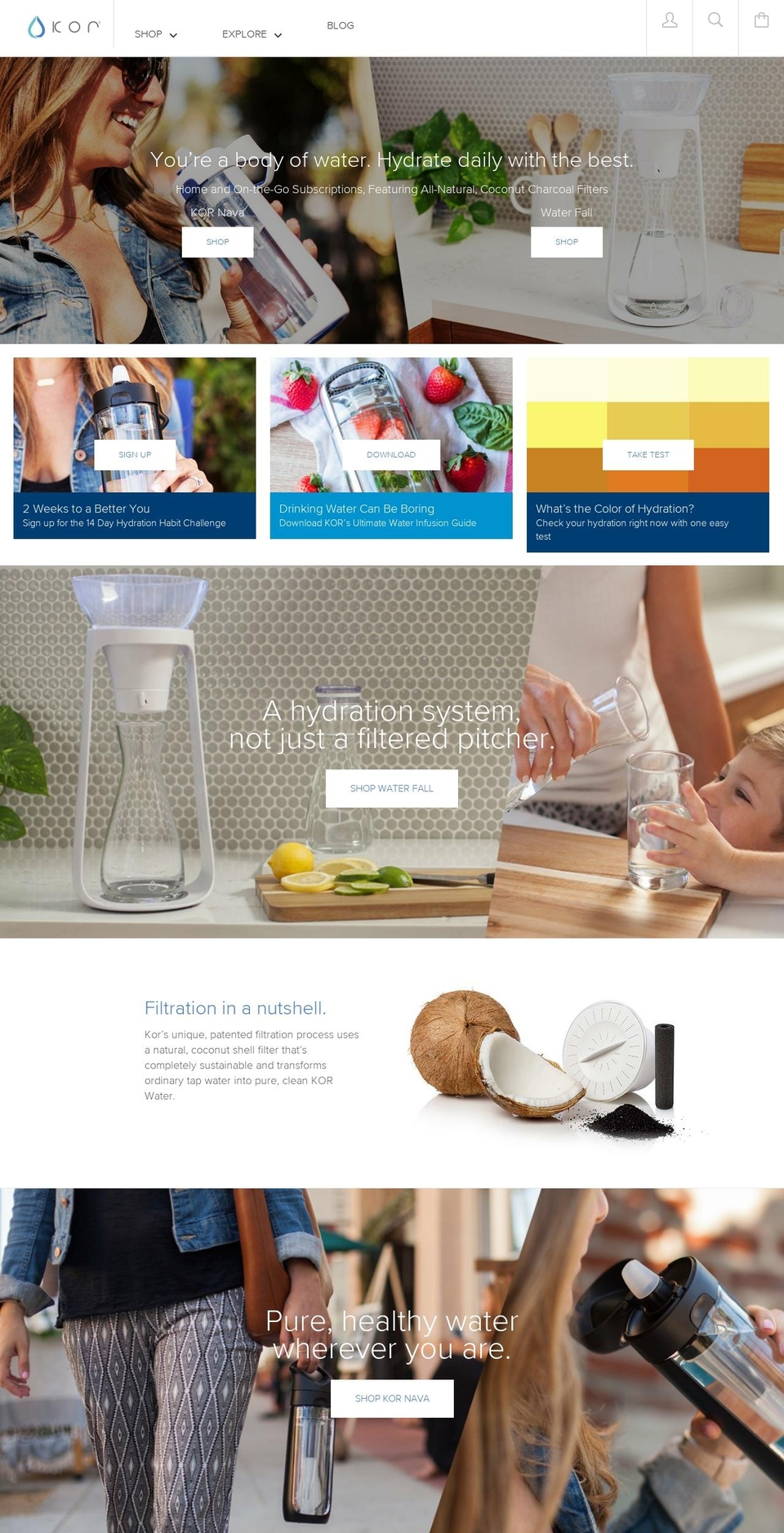 korewater.com — Shopify storefront screenshot