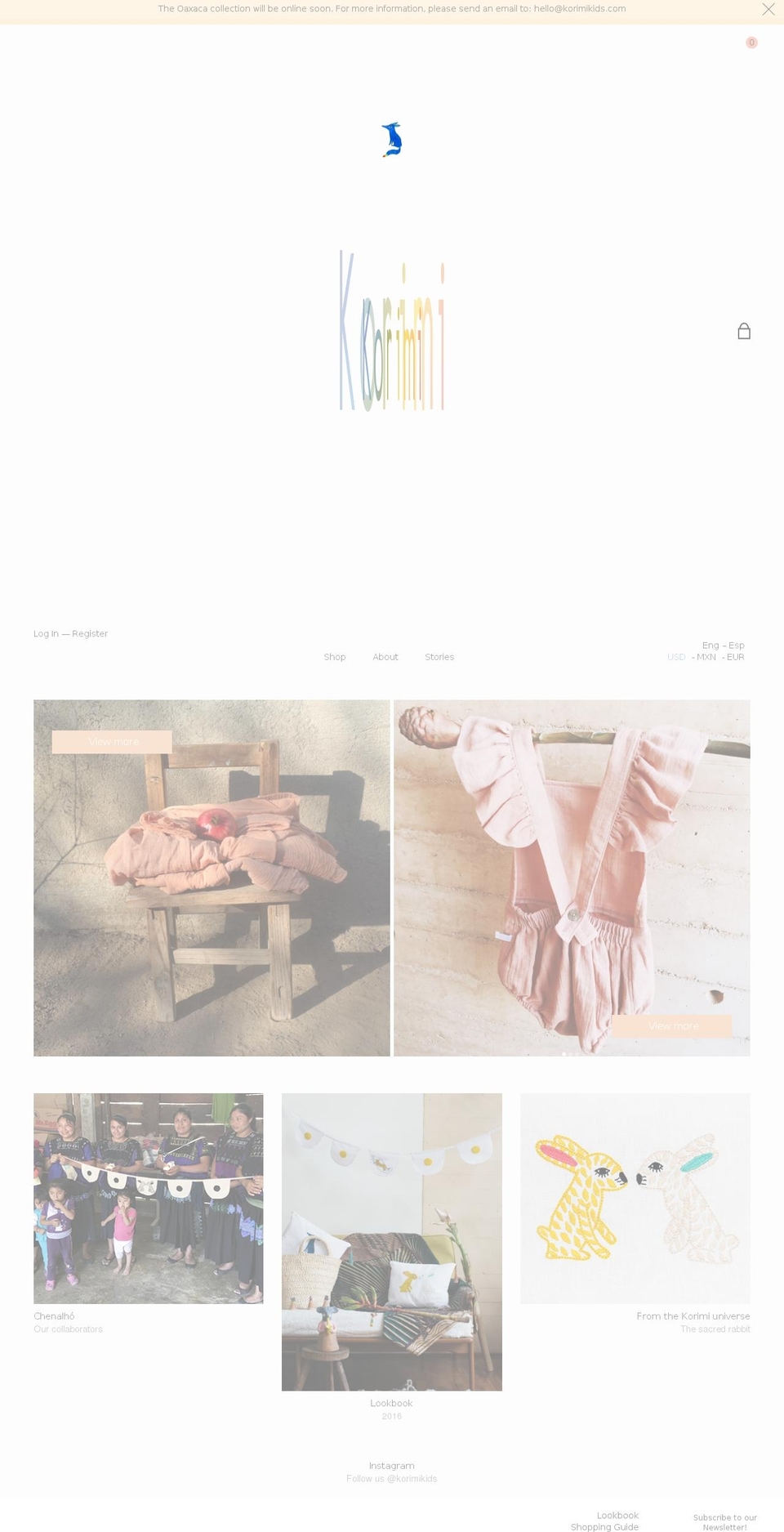 korimikids.com shopify website screenshot