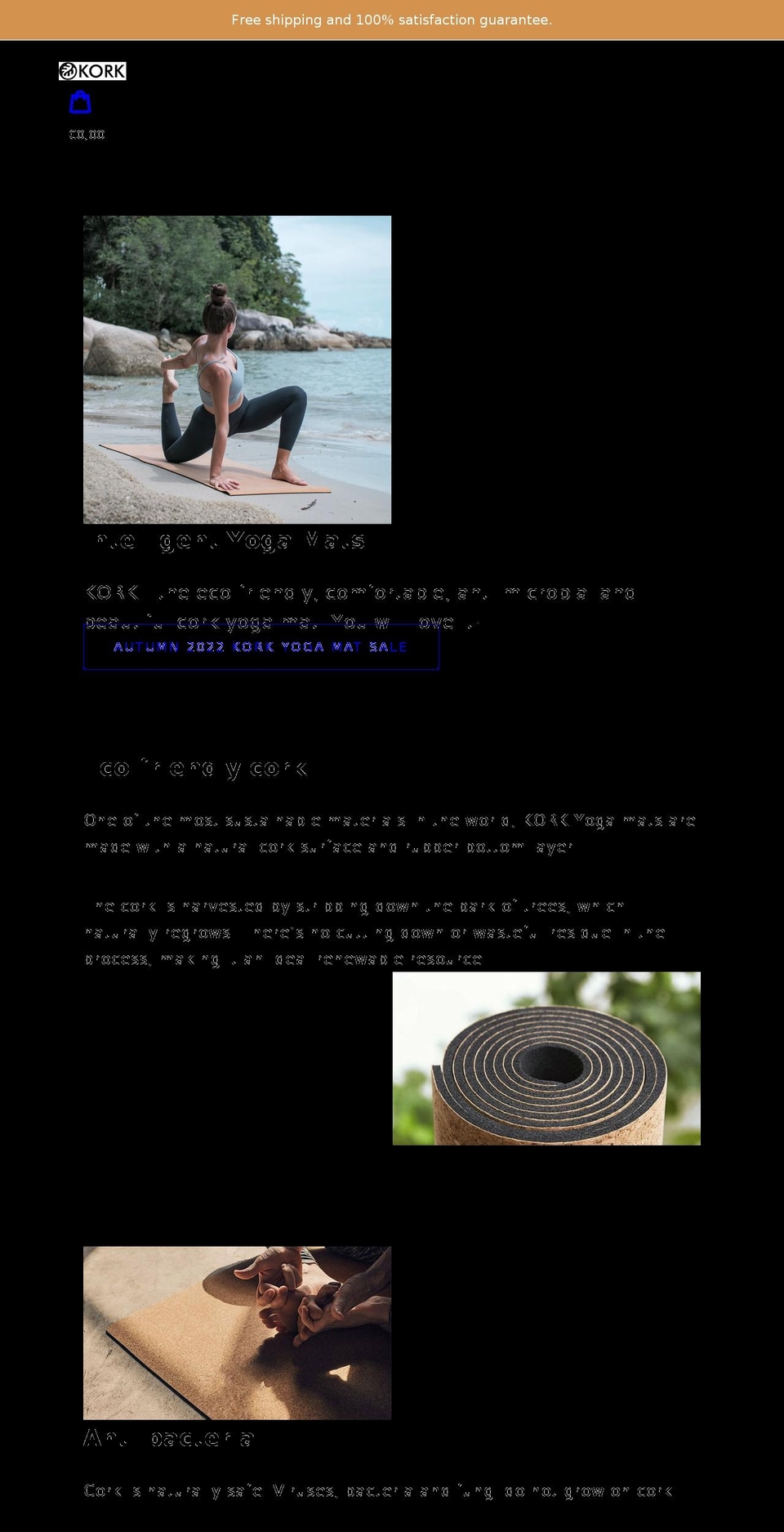 korkyoga.com shopify website screenshot