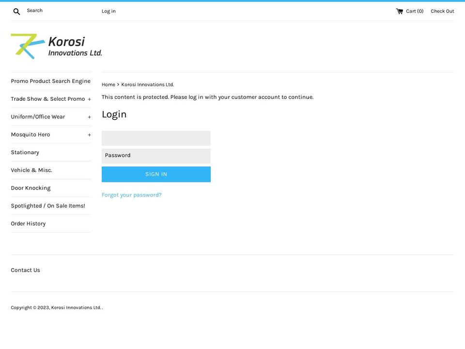 korosi.shop shopify website screenshot