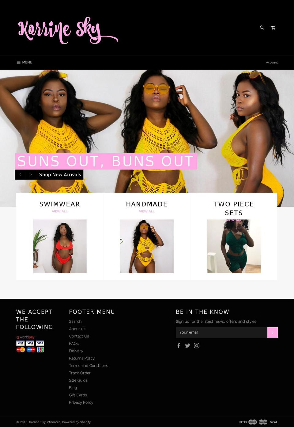 korrinesky.com — Shopify storefront screenshot
