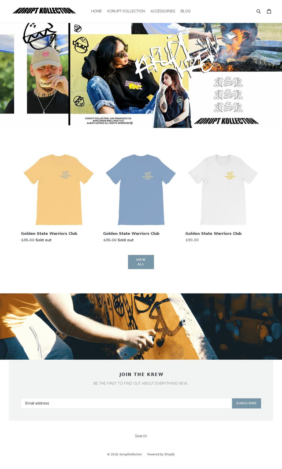 koruptkollection.com shopify website screenshot