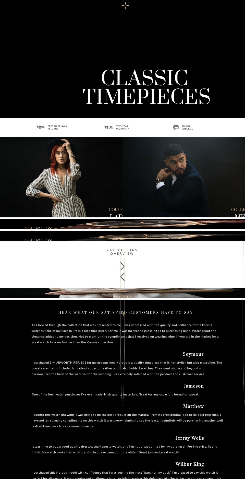 korvuswatches.com — Shopify storefront screenshot