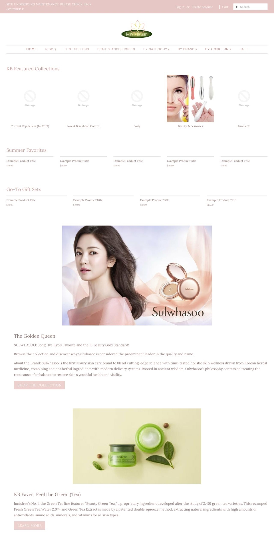 koryobeauty.com — Shopify storefront screenshot